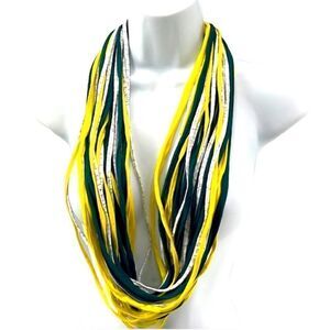 Dona Bela Shreds Shred Lite upcycled fabric necklace scarf boho blue jewelry NEW